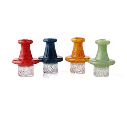 Colour UFO Spinning Glass Carb Cap 29mmOD Heady Carb Caps Smoking Accessories For Bevelled Edge Quartz Banger Nails Glass Water Pipes Dab Rigs