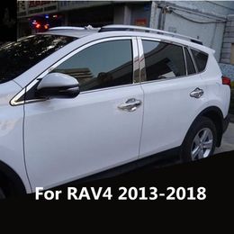 For Toyota RAV4 2014-2017 Stainless Rear Window Pillars Decoration Cover Trims