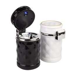 Luxury Portable LED Light Ashtray - Universal Cigarette Cylinder Holder, Mini Style for Car Styling