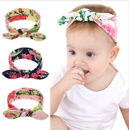 2019 Kids Baby Headbands Bohemian Rabbit Ears Hair Accessories Head Wrap Girls Childrens Elastic Bunny Imprint Headband Floral Headwear