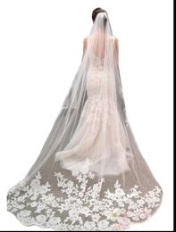 New Korean wedding dress headdress bride retro car bone Lace 3 Metres long tail soft headdress