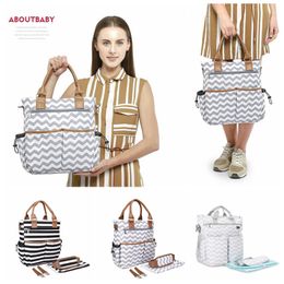 Striped Diaper Handbag Multifunction Large Capacity Nappy Mummy Bags Maternity Stollers Nursing Shoulder Bags Organiser Outdoor O_OOA6933
