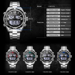 cwp 2021 SINOBI Men Watch Fashion Quartz Sports Watches Stainless Steel Mens Top Brand Luxury Business Waterproof Wrist