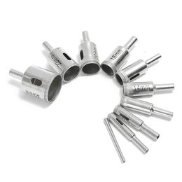 Freeshipping 10Pcs/lot 6-30/6-32/5-22/4-30/3-50/8-50mm Diamond Hole Saw Drill Bit Saw Set Tile Ceramic Cutting Glass Marble Set