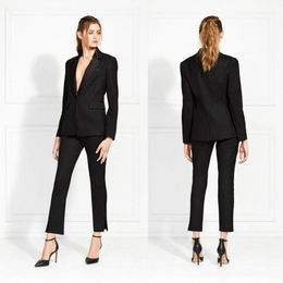 Black Mother of the Bride Suits One Button Slim Fit Women Work Pants Suits Ladies Party Evening Wear For Wedding(Jacket+Pants)