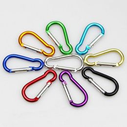 carabiner hammock buckle snap45hook hanger keychain hiking camping colorful aluminum spring carabiner ring solar bag buckle outdoor hangin