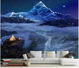 Starry dreamy forest background wall wallpaper for walls 3 d for living room