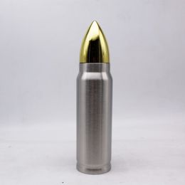500ml Bullet Flask Vacuum Water Bottle Insulated Cup Travel Large capacity Thermos Cups Stainless Steel Missile CupT2I5778