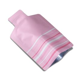 100pcs/lot Pink Bottle Opened Pure Metal Pure Aluminum Foil Vacuum Food Pouch Bottle Opened Mylar Foil Package Bag for Tea Coffee Powder