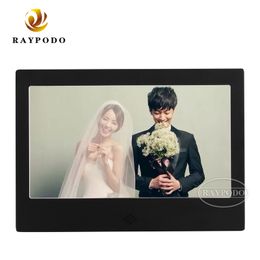 Raypodo Best Selling 7 Inch Metal Digital Photo Frame with Custom Logo 720P Calendar Clock Player for Christmas Gifts