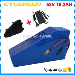 1500W 52V 18AH lithium battery pack 52V triangle scooter battery 30A BMS for 52V Ebike With free bag 58.8V 2A Charger