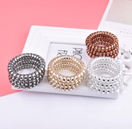 Hot Sales Large Size With Filling Telephone Line Wire Hair Rope Hair Ring Hair Tie Ponytail Holder Bracelet