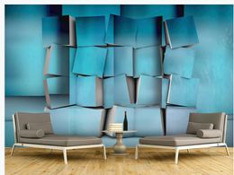 modern wallpaper for living room Personalised three-dimensional geometric 3D square living room large wall paper