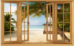 Beach coconut tree sea view 3d background wall modern wallpaper for living room