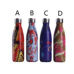 Free Shipping 500ml Cola Bottle with Lid Double Wall Stainless Steel Vacuum Insulated Water Tumbler Travel Mug