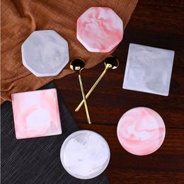 -Luxe unique en marbre rose d'or Coaster napperon Céramique Porcelaine Tapis Tapis Décoration de table Accessoires de cuisine Outil cadeau LX8829