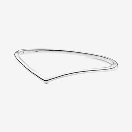 New arrival Authentic 100% 925 sterling silver Polished Wishbone Bangle fashion Jewellery making for women gifts free shipping