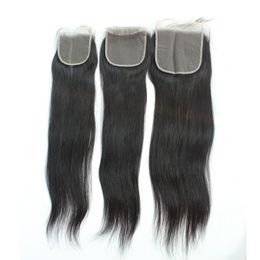 Brazilian Straight Hair Top Lace Closure Virgin Human Hair Transparent Lace Closures Pre Plucked Lace Frontals 5X5 6X6 13X6 2X6 4X4 13X4