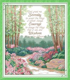 A quiet prayer flowers forest home decor painting ,Handmade Cross Stitch Embroidery Needlework sets counted print on canvas DMC 14CT /11CT