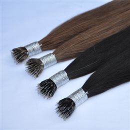 New Pre Bonded Straight Remy Nano Ring Tip Human Hair Extensions 1g/s 200s Factory wholesale Price