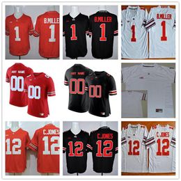 1 Football College Jerseys Ohio Jersey State Buckeyes Dixon Okudah 12 Skalitzky 69 Matthew Burrell 18 Jonathon Cooper White Red Black Mens W