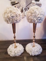 Wedding flower stand arrangement table Centrepiece metal gold plating weddings geometric road lead for party senyu0306