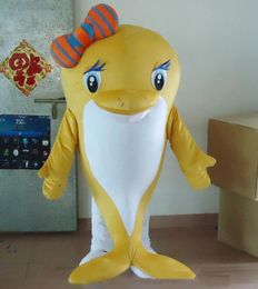 2019 Factory Outlets EVA Material Blue and yellow dolphin Mascot Costumes Cartoon Apparel Birthday party Masquerade