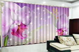 Blackout Curtain Promotion Flowers and Fragrance Music Flow HD Digital Print 3d Floral Shading Practical Fine Curtain