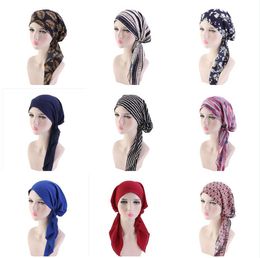Fashion Muslim headscarf hat Turban Wigs headscarf cap Long Tail Scorpion Headwear Headband Pirate Hat Chemotherapy cap Hair Accessories DHL