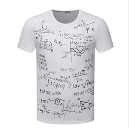 Summer Men's Short Sleeve T Shirt Designer Creative Math Formula Print Top Round Neck Short Sleeve T-Shirt
