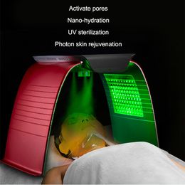 Best Photon Therapy PDT LED Light Skin Rejuvenation Lamp Facial Machine Hot Cold Steamer Spray 7 Colors Acne Treatment Beauty Salon Device