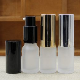 100pcs/lot Frosted Glass Lotion Pump Spray Bottles 10ml Cream Jars Split Charging Jars Empty Cosmetic Container