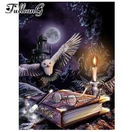 FULLCANG diy 5d diamond painting magic owl animals mazayka handmade embroidery kit full square/round drill home decor gift FC611