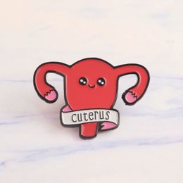 -Uterus weibliche körper rot süße ausdruck spezielle cartoon brosche kreative revers denim wappen geschenk hausgemacht