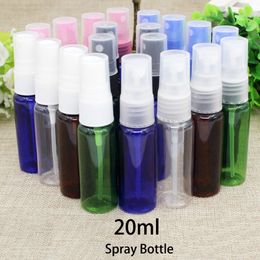 20ml Plastic Spray Bottle Refillable Cosmetic Water Makeup Perfume Travel Blue Brown Green Atomizer Container Free Shipping