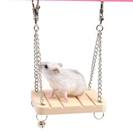 Wooden Hanging Swing Fun Toy For Pet Hamster Small Parrot Bird Bed Rest Mat Wholesale