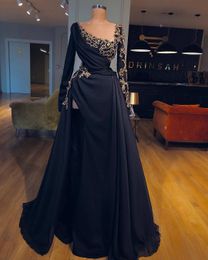 Zuhair Murad Muslim Evening Dresses With Long Sleeves Beaded Front High Slits Cutouts Prom Gowns Dubai Abayas Dresses Evening Wear 2019