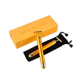 Slimming Face 24k Gold Colour Vibration Facial Beauty Bar Stick Lift Skin Tightening Wrinkle Bar Electric Stick Massage