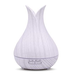 400ml Wood Grain Humidifier Aroma Essential Oil Diffuser Ultrasonic Air Humidifier with 7 Colour Changing LED Lights Air Purifier GGA1878