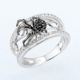 Women Spider Rhinestone Finger Ring Bling Bling Crystal Gift Ring for Love Girlfriend Fashion Jewellery Accessories