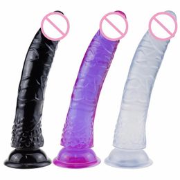 5 Cores Big Penis Vibrador Pênis Galo Realista Anal Plug Não Vibrador Sex Toys Para A Mulher Masturbador Vagina Cliroris Estimulador SH190801