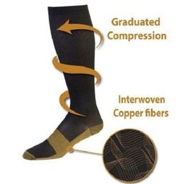 2020 Men's Women's 2020 new Copper Infused Compression Socks 20-30mmHg Graduated Men Women Patchwork Long Socks S-XXL