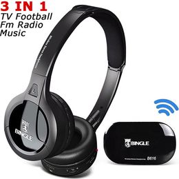 Original Bingle B616 Multifunction stereo headphone with Microphone FM Radio for MP3 PC Audio Headset wireless earphone for TV PC Smartphone