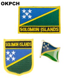 Solomon Islands flag patch badge 3pcs a Set Patches for Clothing DIY Decoration PT0169-3
