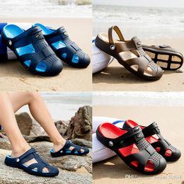 newest Designer slippers Brand crocss Men's Flat Sandals Jelly Casual Shoes Wading shoes Male Double Buckle Summer Beach outdoor flip-f