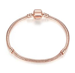 Vecalon Rose Gold Color & Silver Snake Chain Bracelets DIY Bracelet Jewelry 16CM-23CM 8 Size Choice