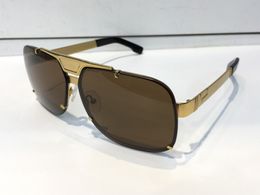 Wholesale- Sunglasses Men Designer He Rimless Frame Gold Plated Square Frame Retro Steampunk Style UV400 Lens Come With Original Case
