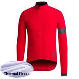 RAPHA Team Mens Winter thermal Fleece Cycling Jersey Long Sleeve Racing Shirts MTB Bicycle Tops Bike Uniform Outdoor Sportswear S21050744