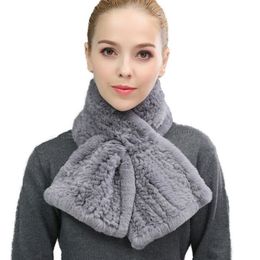 Women Winter Fur Scarf Real Rex Rabbit Fur Warm Fishtail Neckerchief