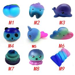 Star Sky Colour Squishy toys Peach toothed panda clouds porpoise dolphin poop cotton candy whale octopus Slow Rising Rebound for kid toys